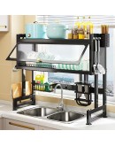 Сушилник за съдове със стъклена врата поставка за прибори и специално отделение за лъжици, вилици и ножове